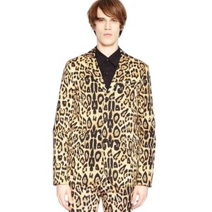 TRIPP NYC Top Cat Leopard Print Sports Coat Neutrals Maximalist Modern Sz M